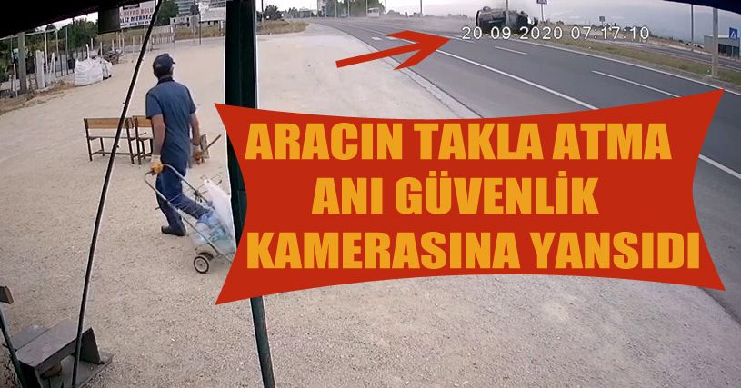 Takla atan hafif ticari araç sürücüsü yaralandı