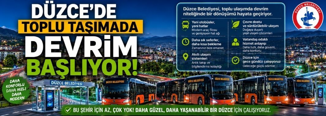 Düzce Toplu Taşımada Elektrikli Dönüşüm İçin Düğmeye Bastı