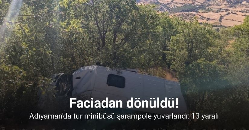 Tur minibüsü şarampole yuvarlandı: 13 yaralı