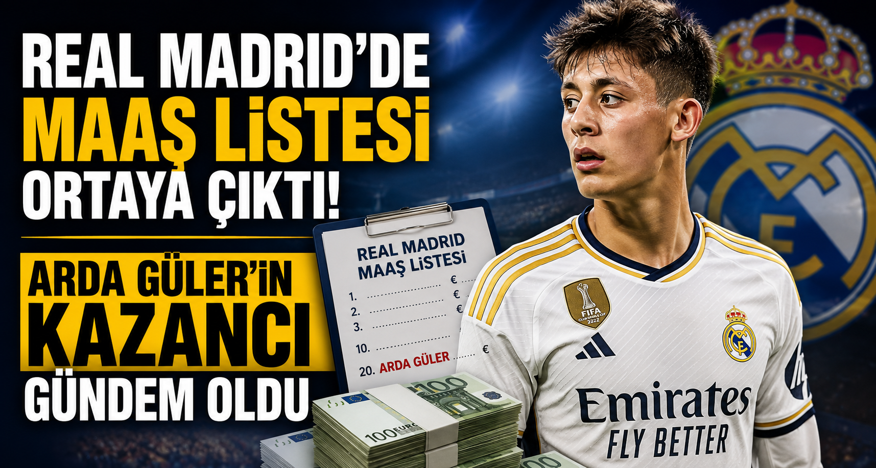 Real Madrid'de maaş listesi ortaya çıktı! Arda Güler'in kazancı gündem oldu