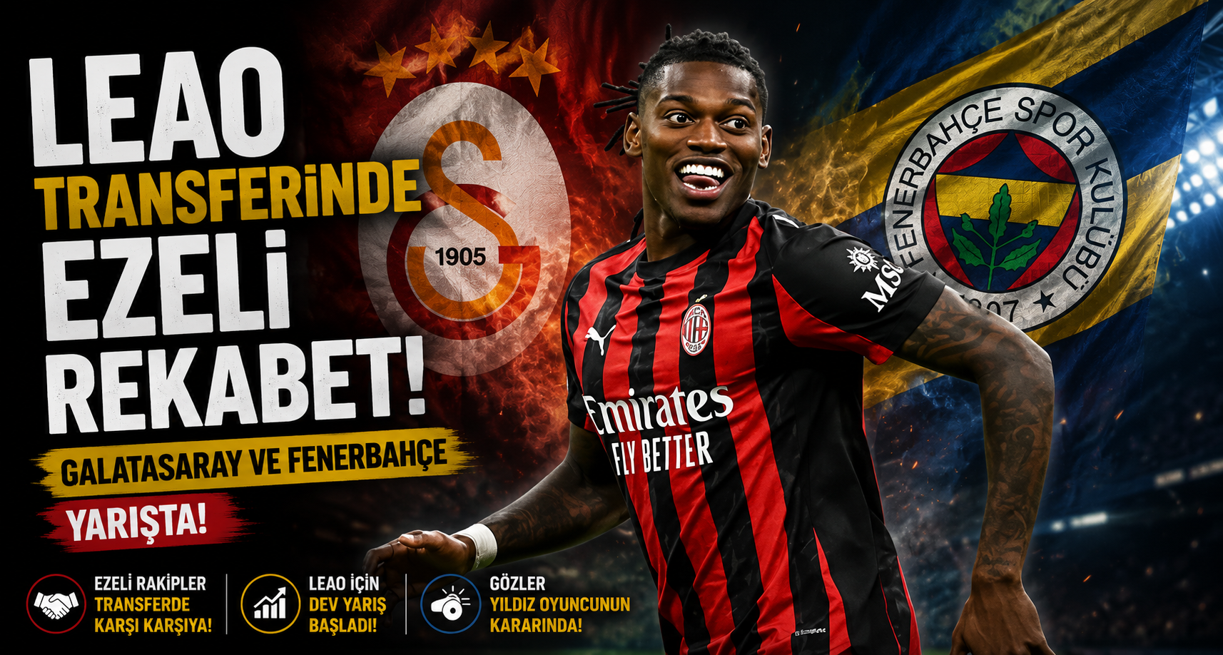 Leao Transferinde Ezeli Rekabet! Galatasaray ve Fenerbahçe Yarışta
