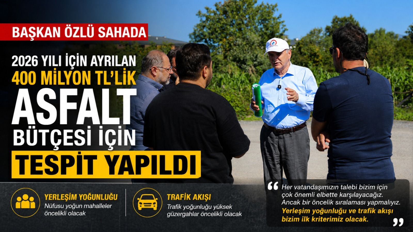 Asfalt İçin Öncelik Sıralaması Yapılacak