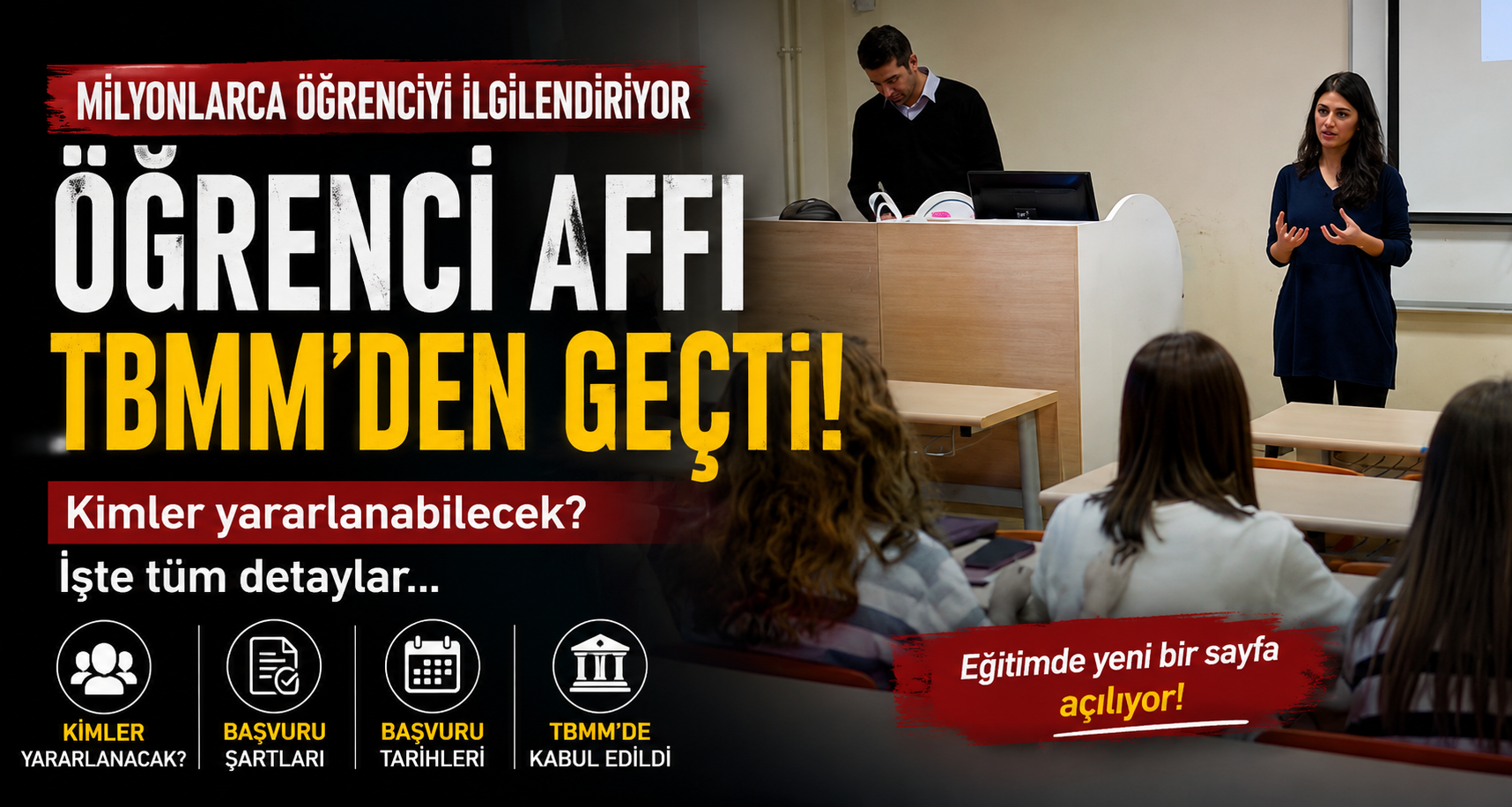 Öğrenci affı içeren kanun teklifi TBMM Genel Kurulu’nda kabul edildi