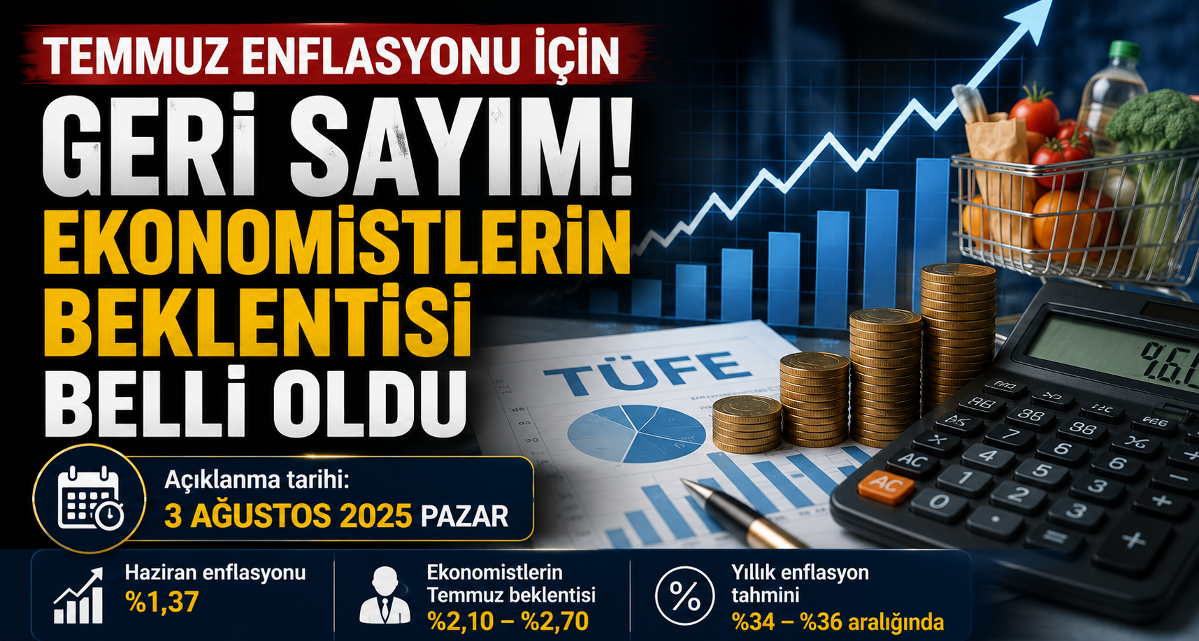 Temmuz enflasyonu için geri sayım! Ekonomistlerin beklentisi belli oldu