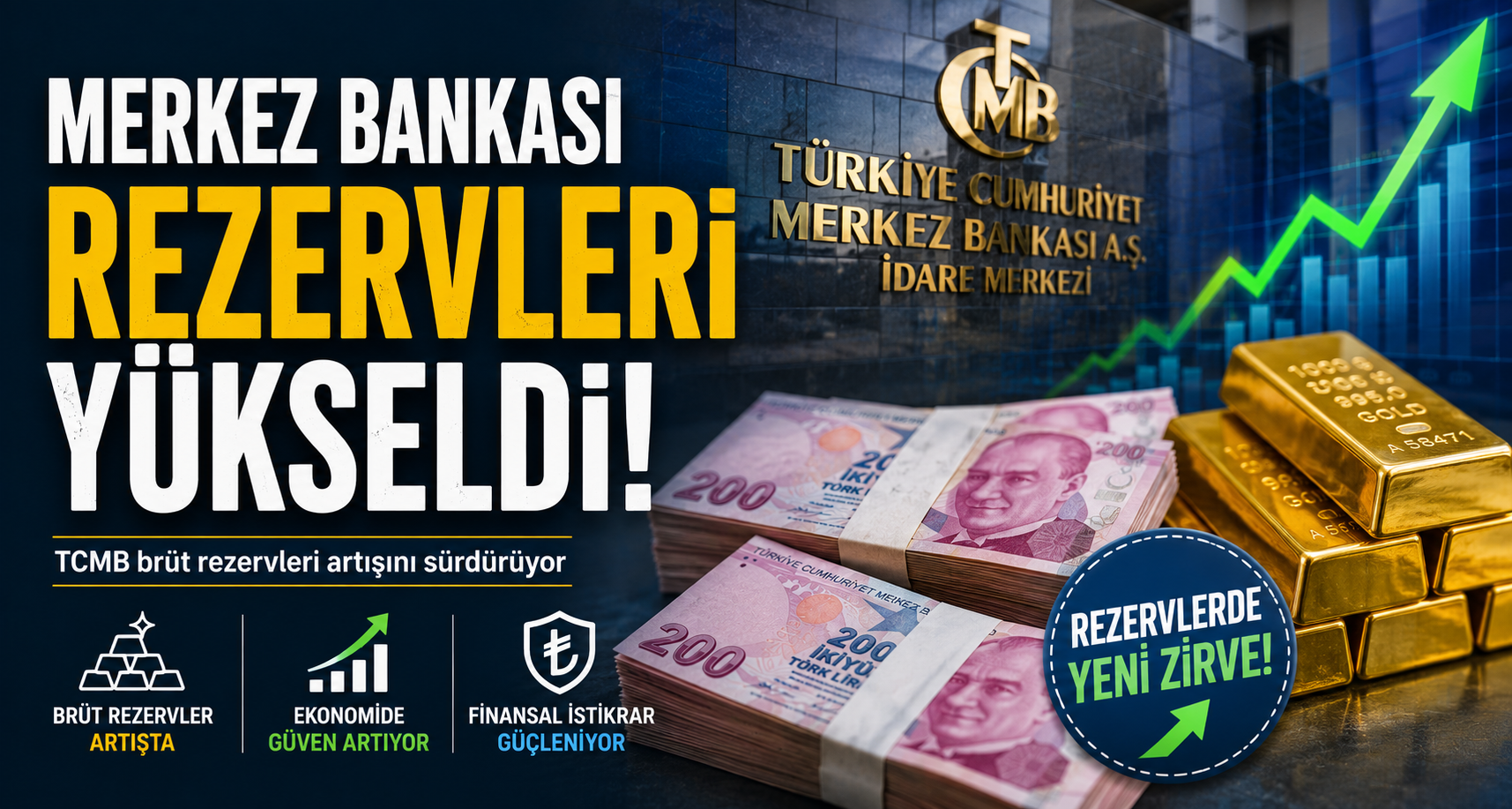 Merkez Bankası rezervleri yükseldi
