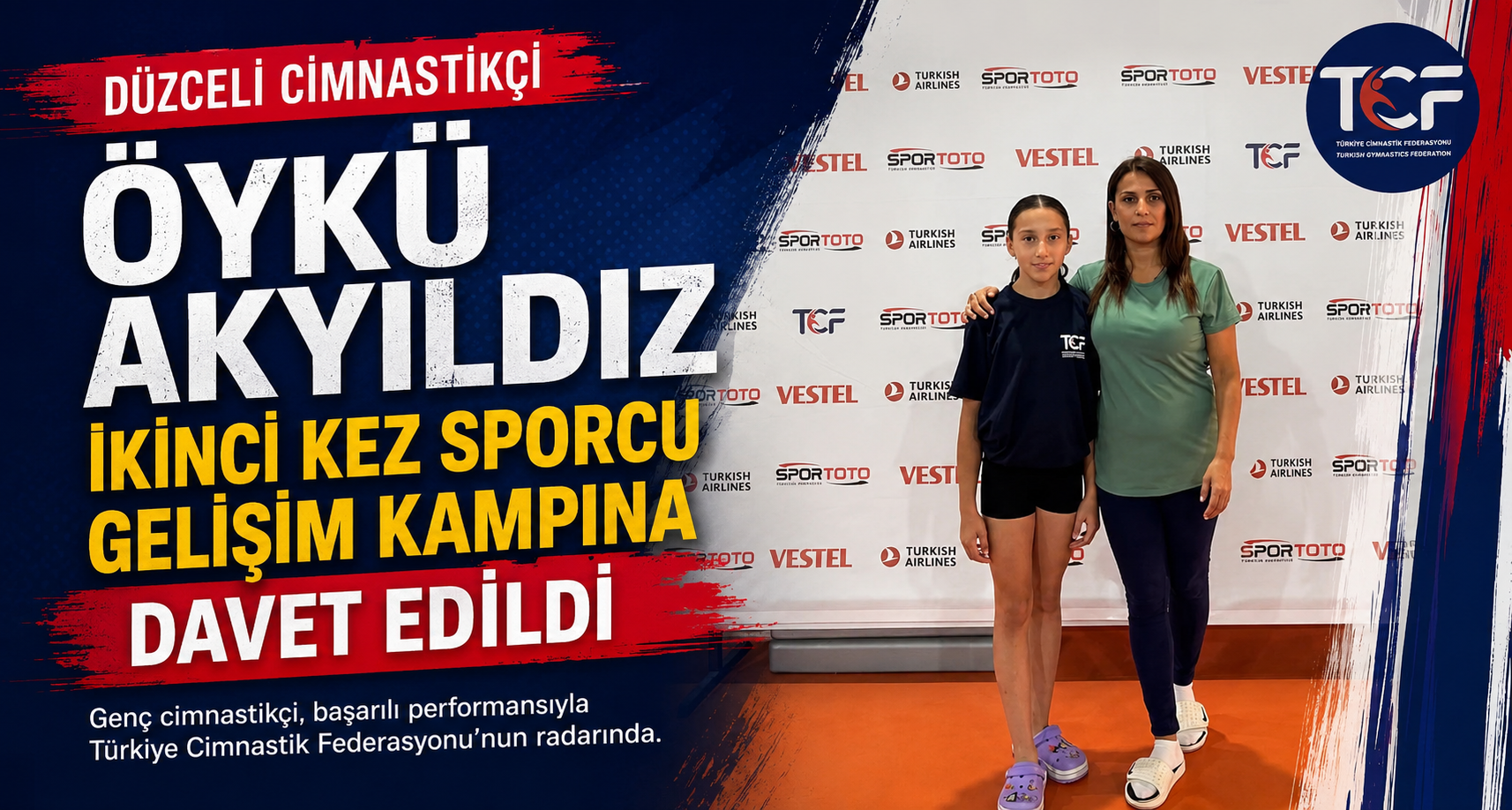 Düzceli Cimnastikçi Öykü Akyıldız, ikinci kez sporcu gelişim kampına davet edildi