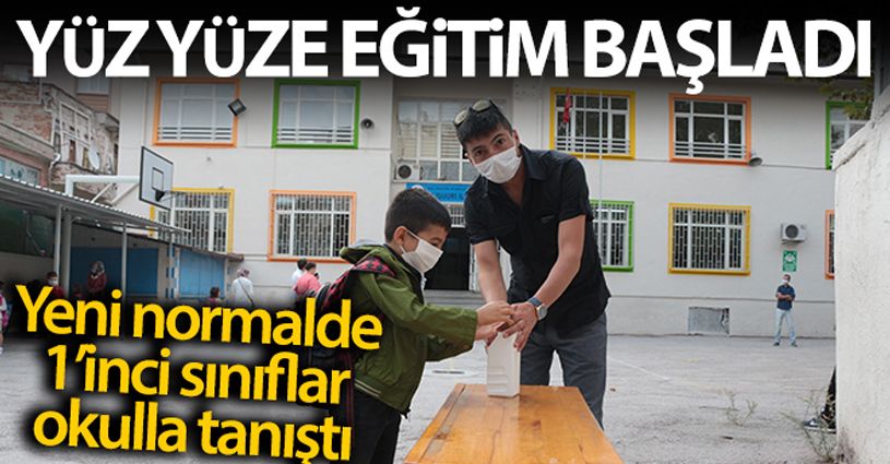Okulun ilk gününde minik öğrenciler renkli görüntüler oluşturdu