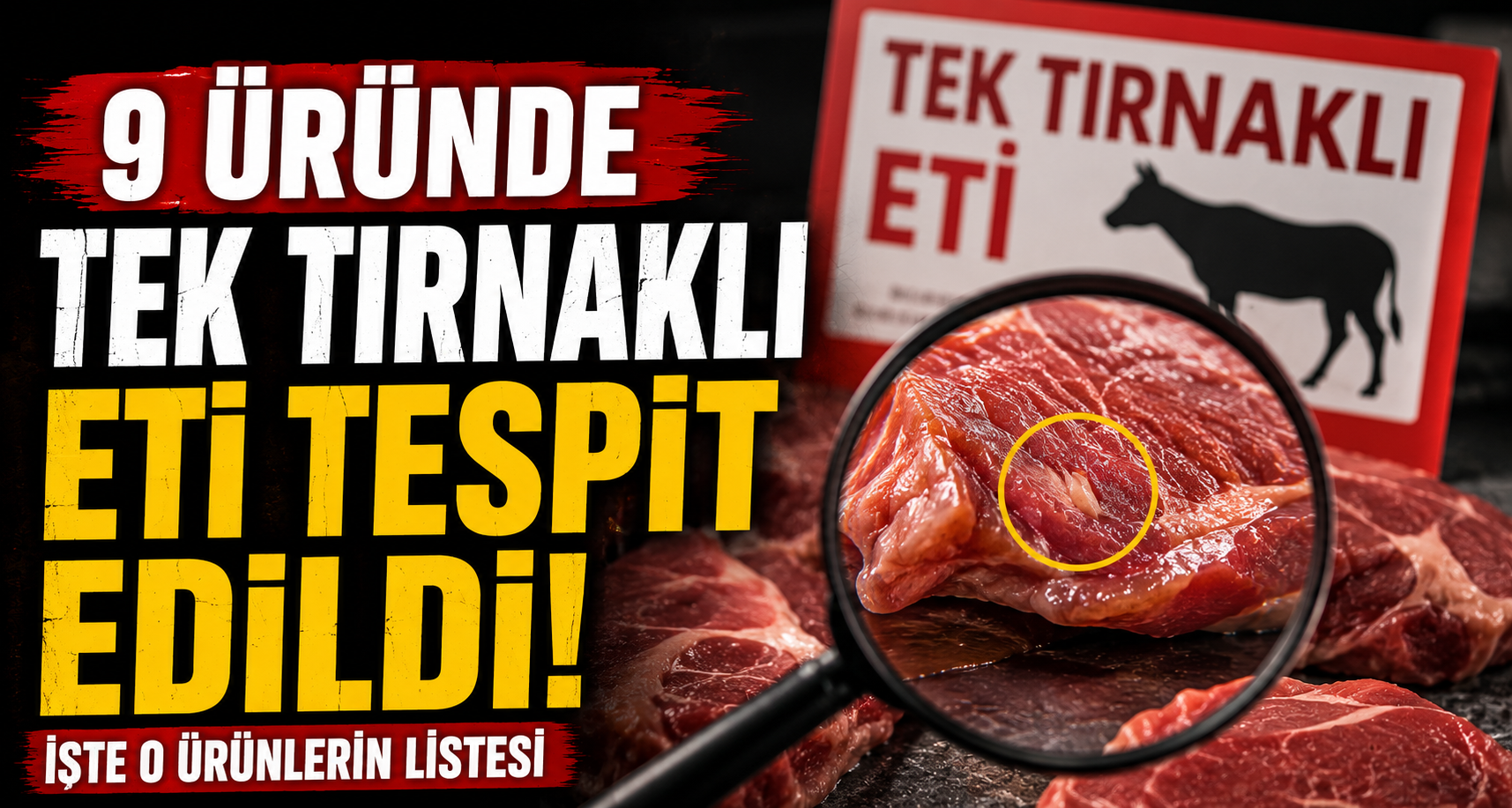 9 üründe tek tırnaklı eti tespit edildi