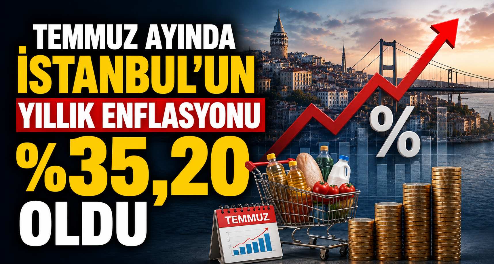 Temmuz ayında İstanbul’un yıllık enflasyonu yüzde 35,20 oldu
