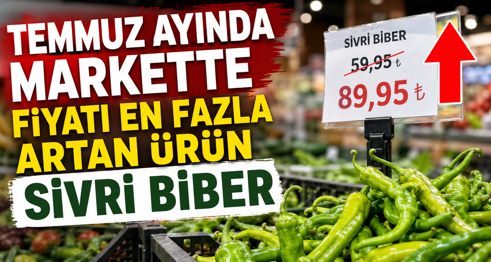 Temmuz ayında markette fiyatı en fazla artan ürün sivri biber oldu