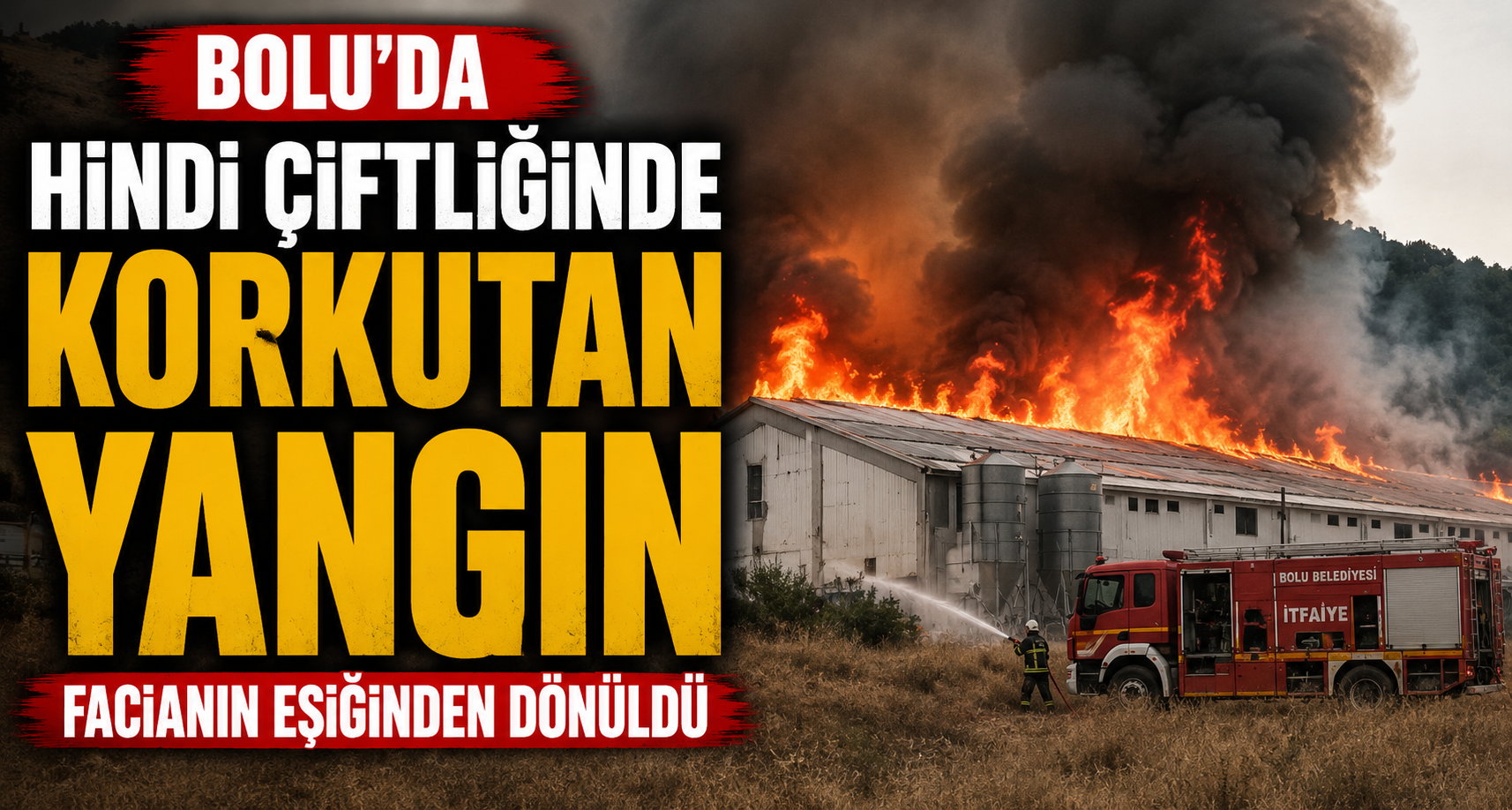 Bolu’da hindi çiftliğinde korkutan yangın: Facianın eşiğinden dönüldü