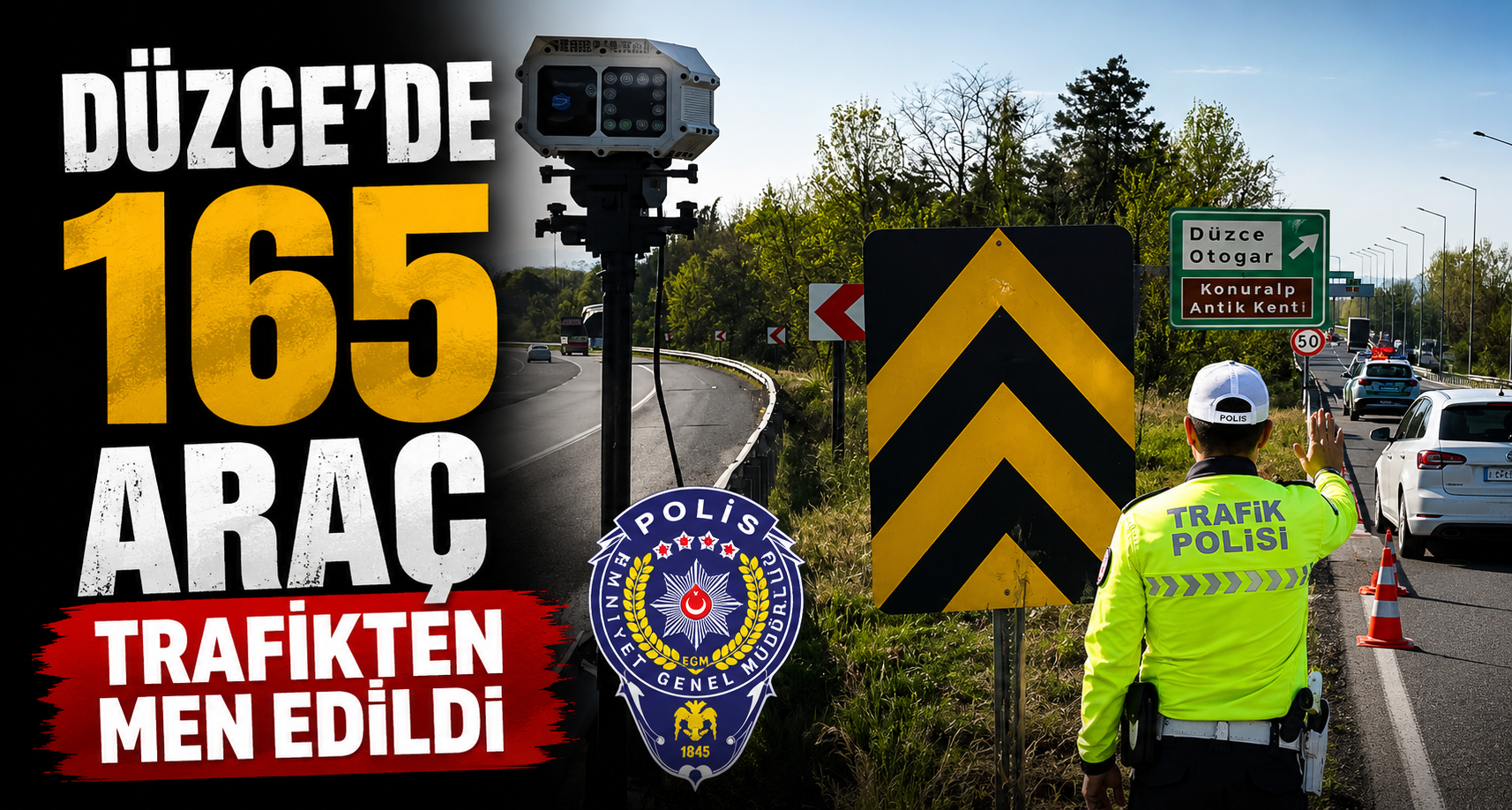 Düzce’de 165 araç trafikten men edildi