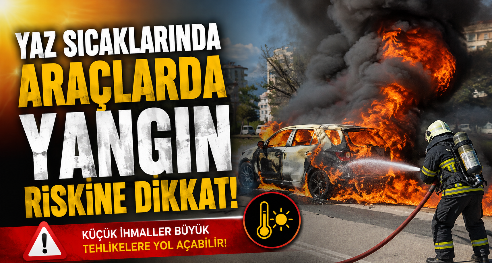 Yaz sıcaklarında araçlarda yangın riskine dikkat