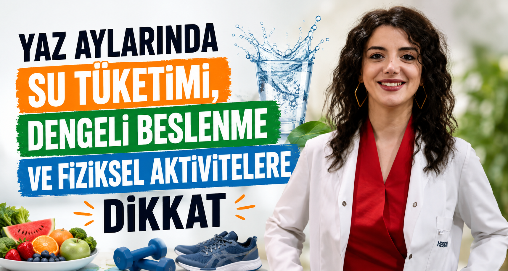 Yaz aylarında su tüketimi, dengeli beslenme ve fiziksel aktivitelere dikkat