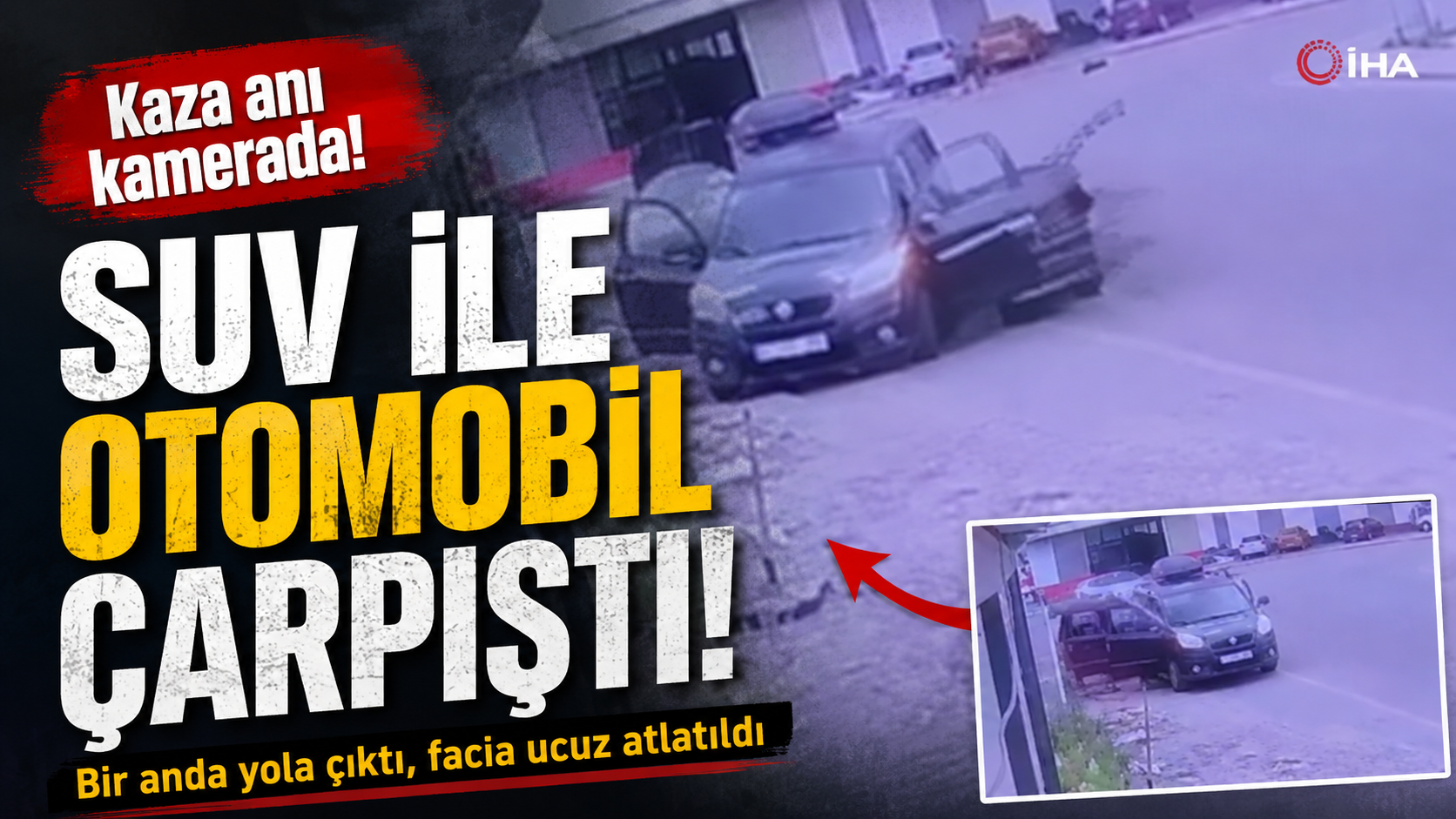 SUV ile otomobil çarpıştı: Kaza anı güvenlik kamerasına yansıdı