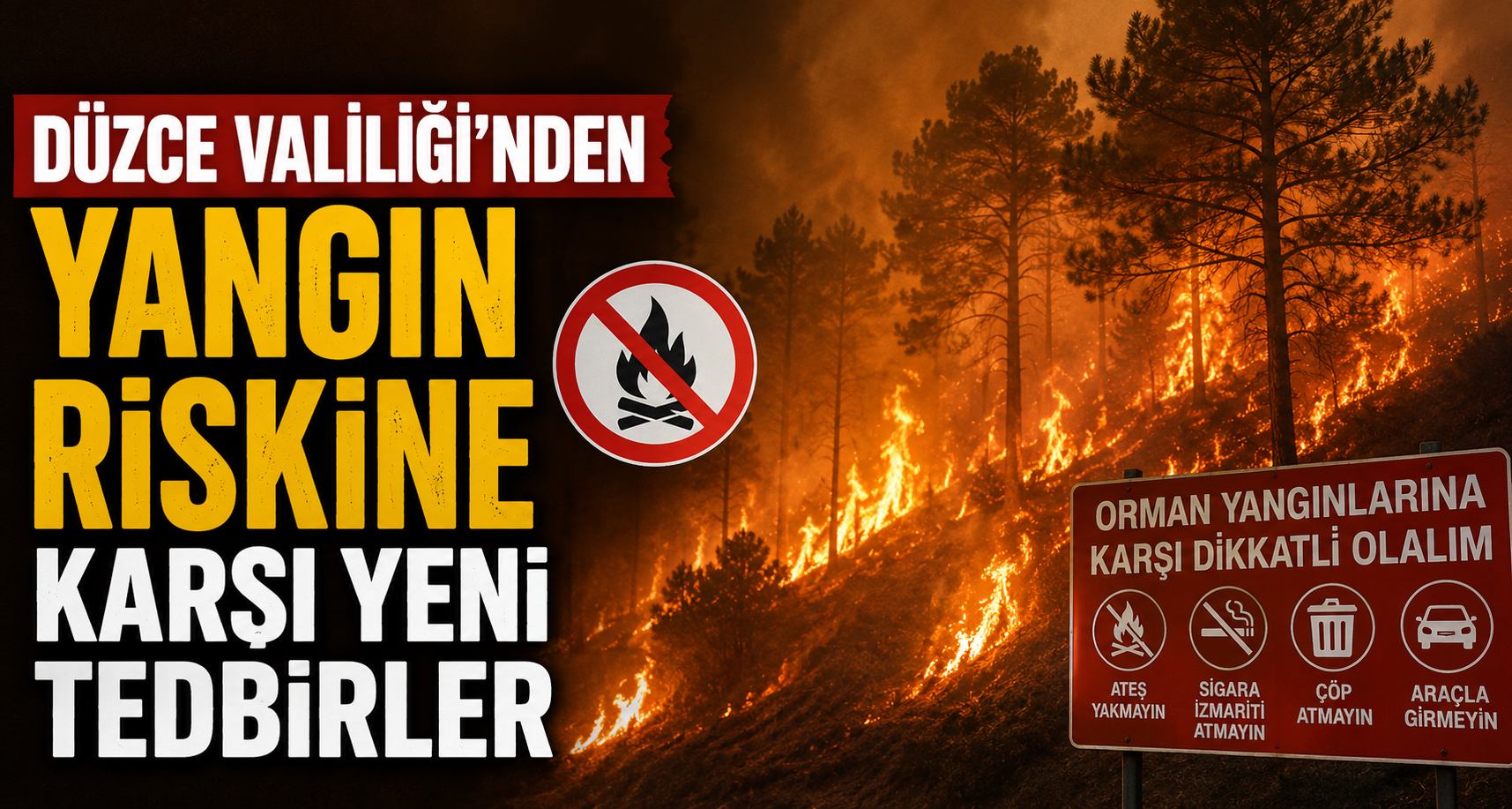 Düzce Valiliği'nden yangın riskine karşı yeni tedbirler