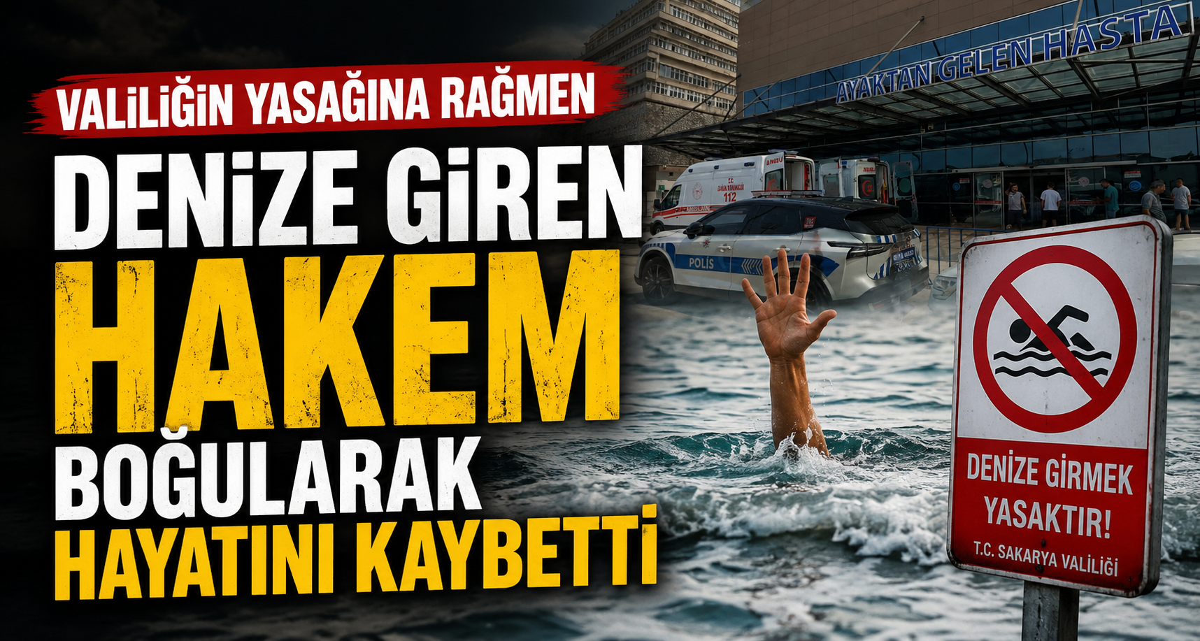 Valiliğin yasağına rağmen denize giren hakem boğularak hayatını kaybetti