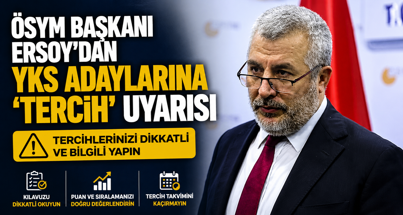 ÖSYM Başkanı Ersoy'dan YKS adaylarına 'tercih' uyarısı