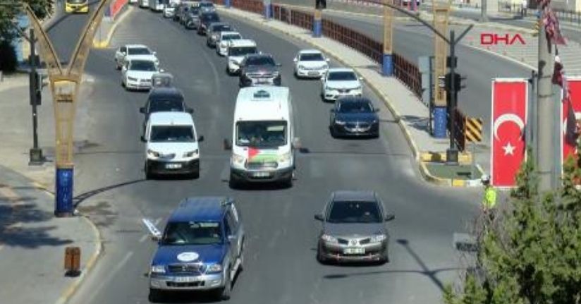 Mardin’de 2 gün konaklayan ‘Filistin Konvoyu’ Irak’a hareket etti