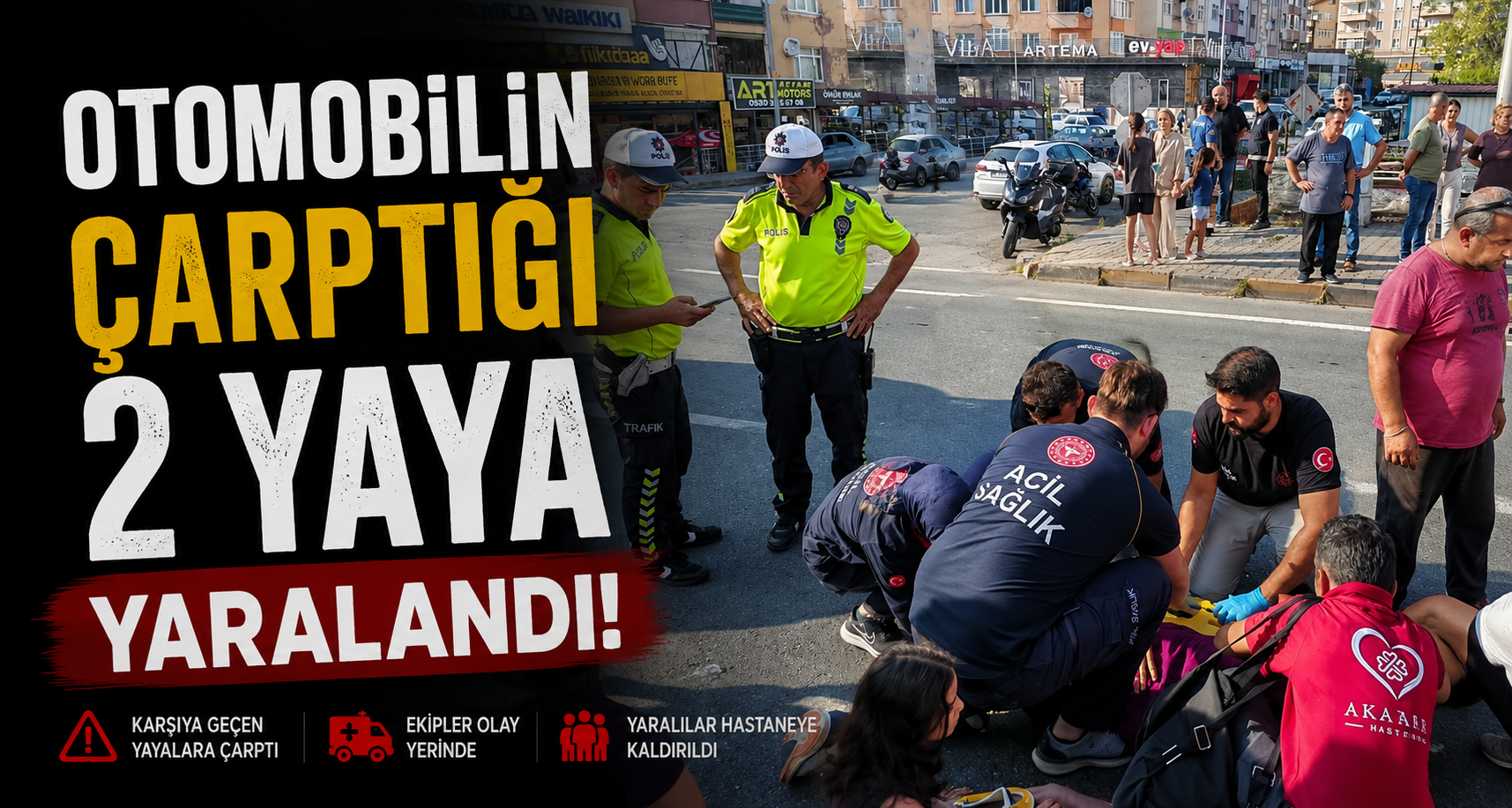 Otomobilin çarptığı 2 yaya yaralandı