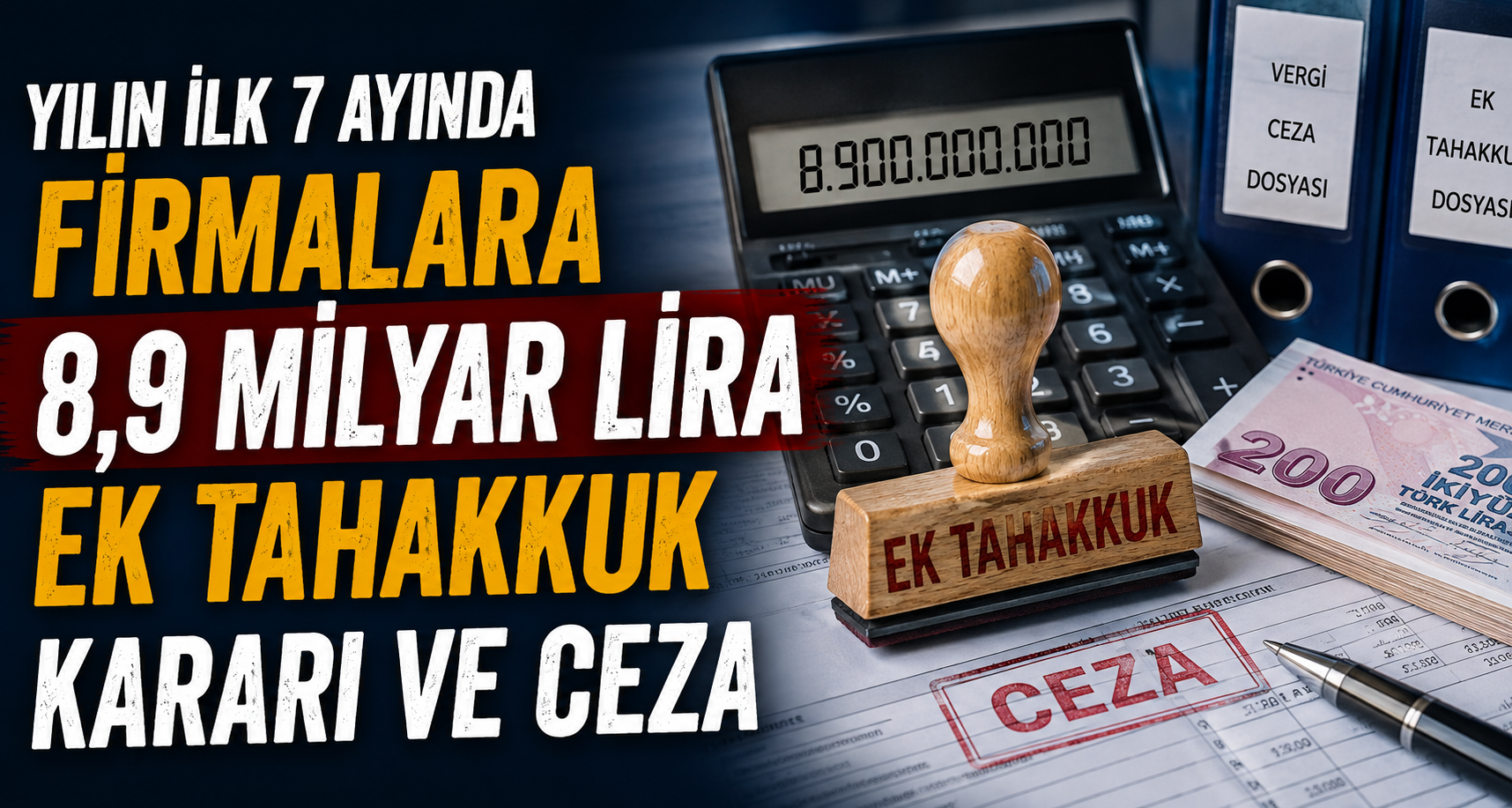 Yılın ilk 7 ayında firmalara 8,9 milyar lira ek tahakkuk kararı ve ceza