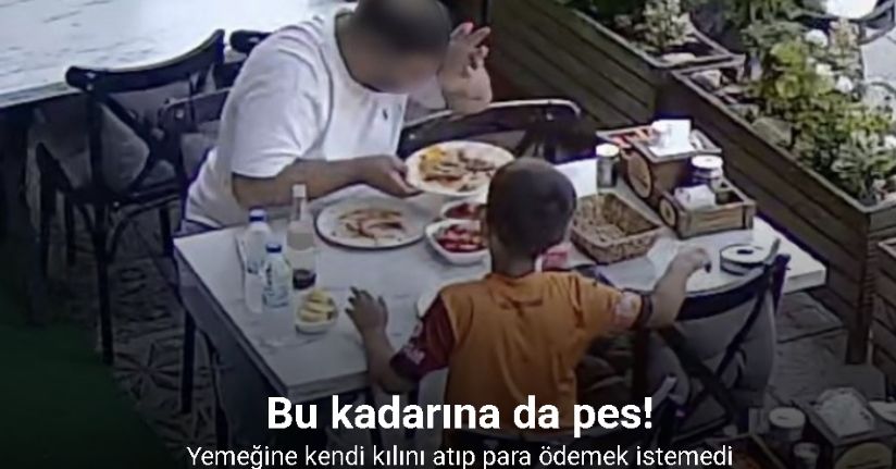 Yemeğine kendi kılını atıp para ödemek istemedi