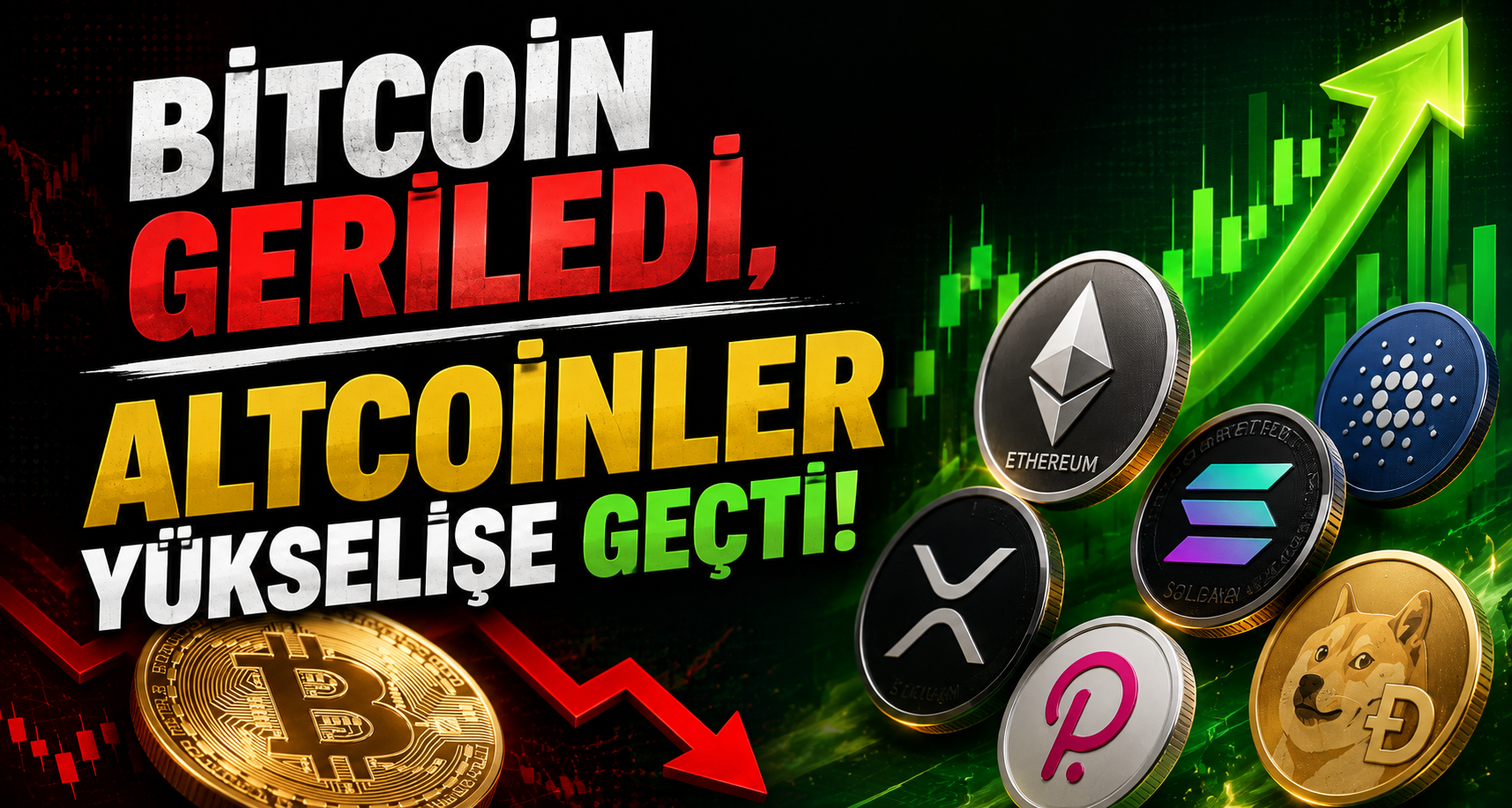 Bitcoin geriledi, altcoinler yükselişe geçti