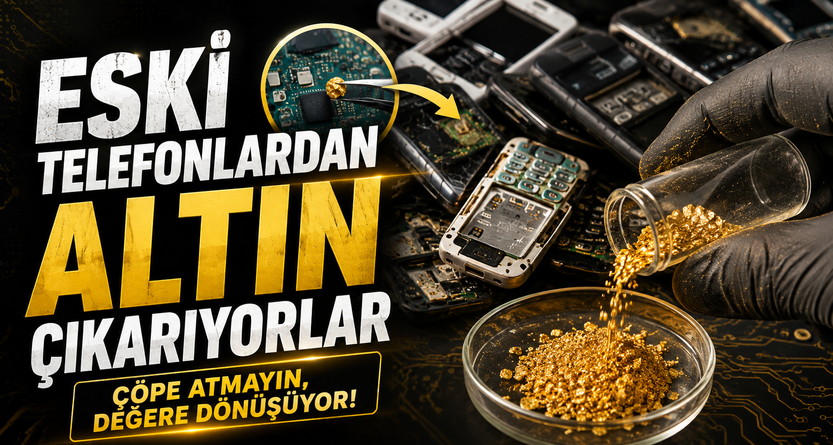 Eski telefonlardan altın çıkarıyorlar