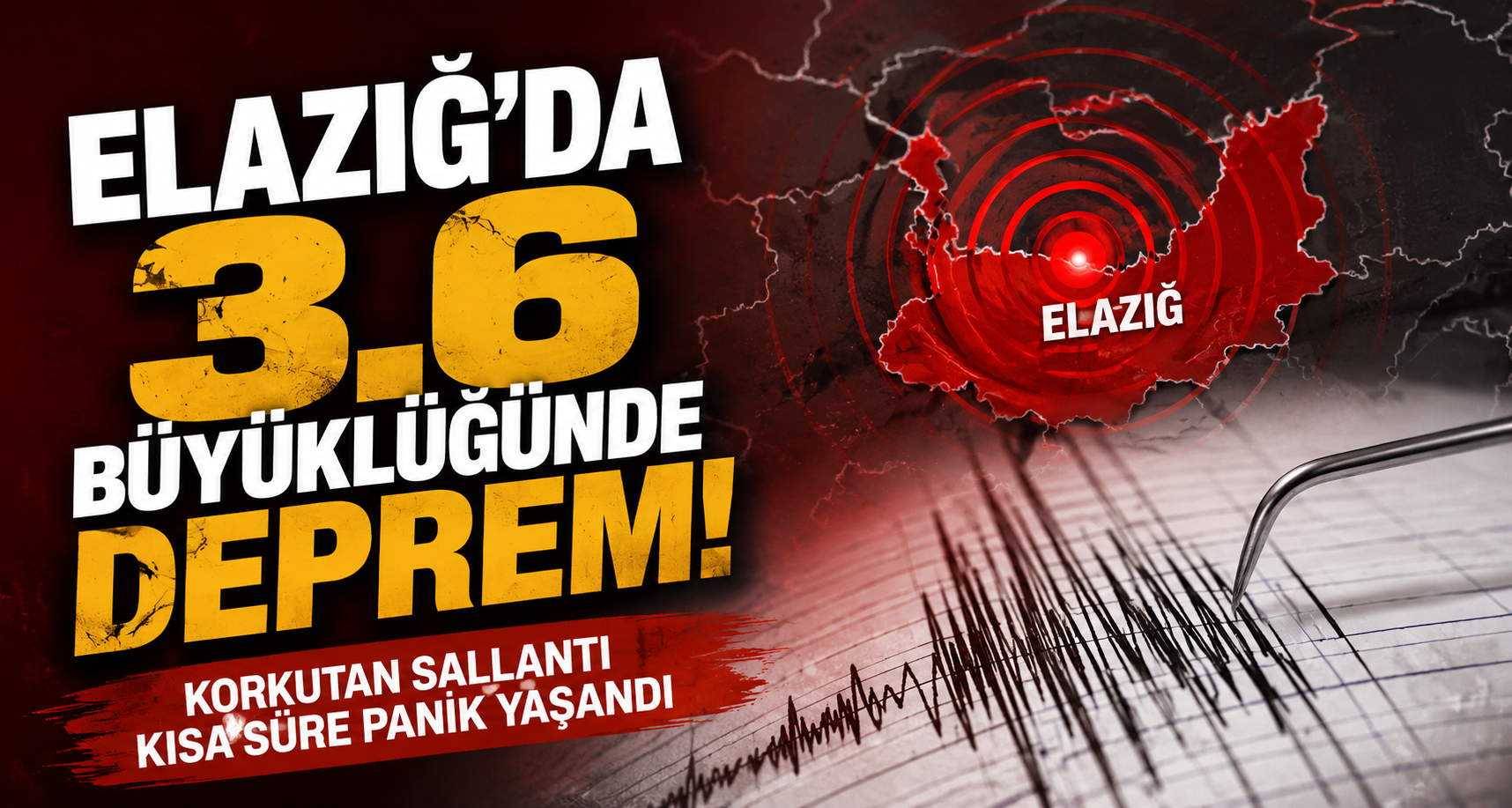 Elazığ’da 3.6 büyüklüğünde deprem