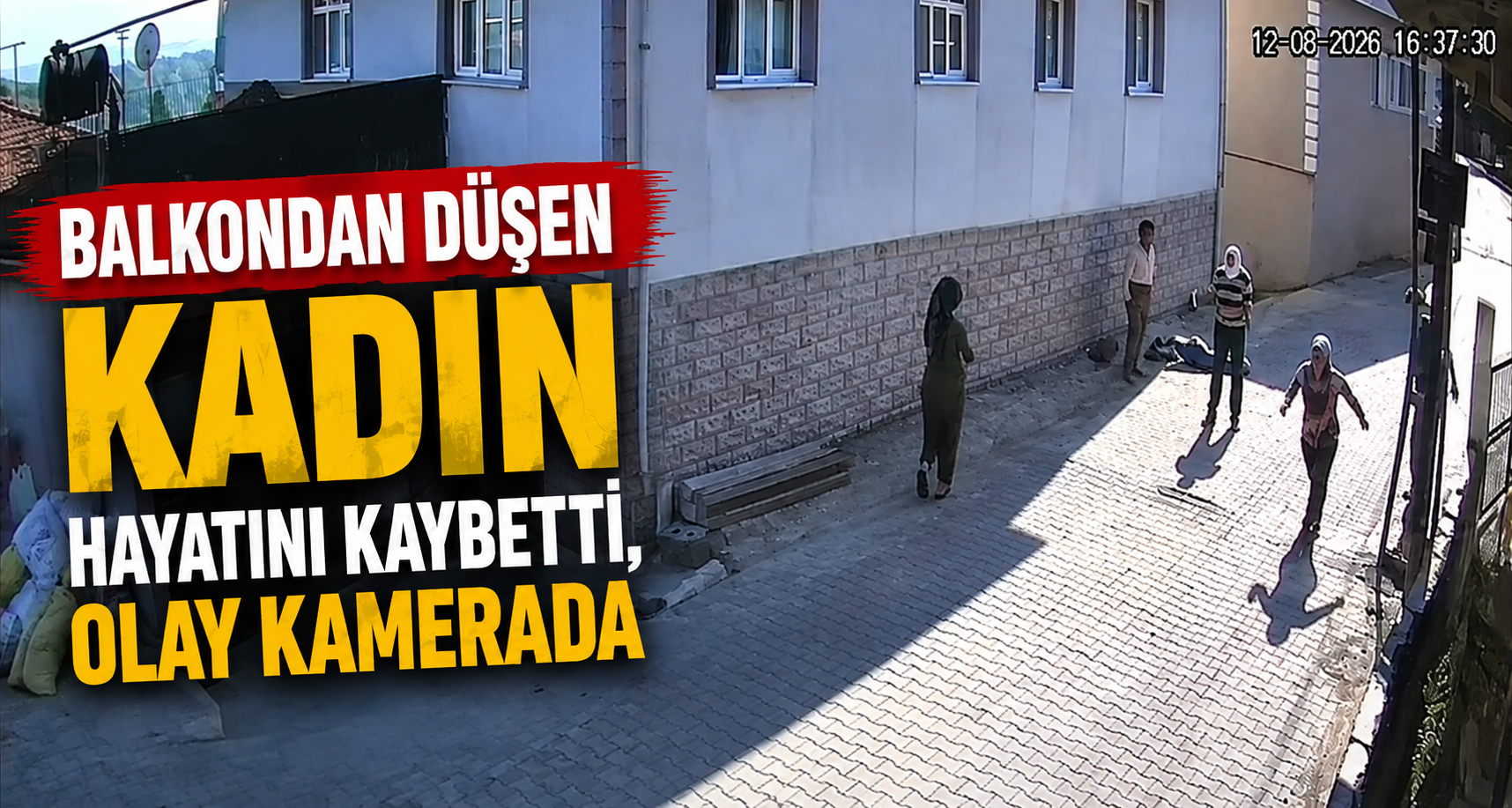 Balkondan düşen kadın hayatını kaybetti, olay kamerada
