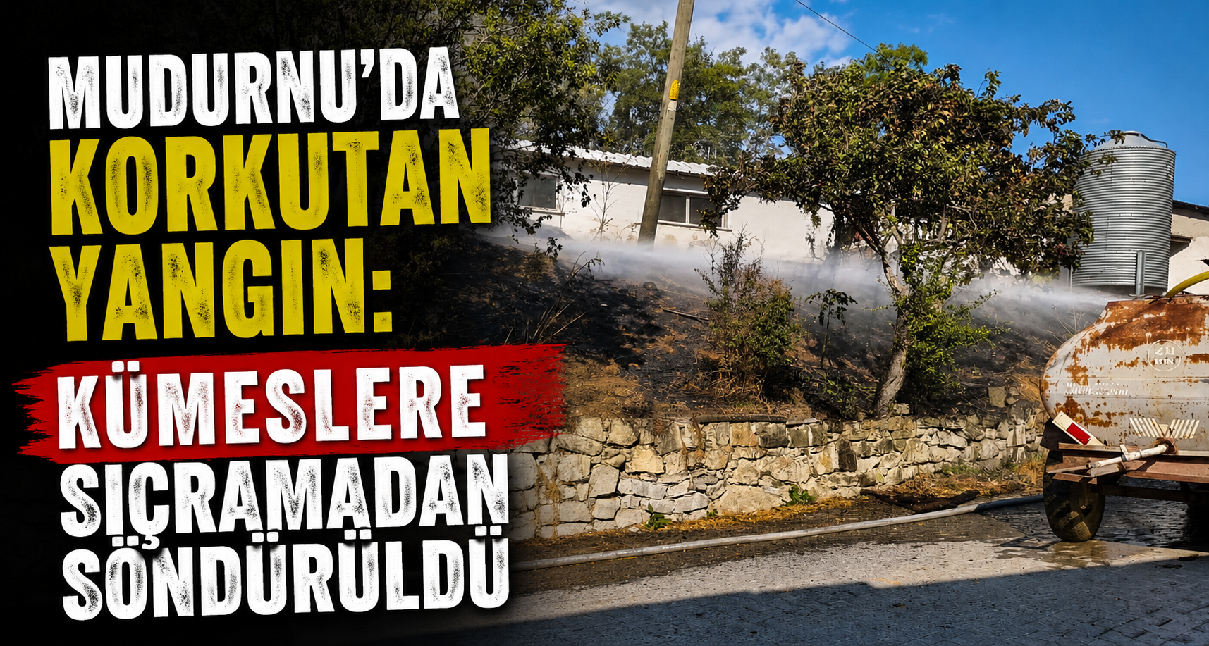 Mudurnu’da korkutan yangın: Kümeslere sıçramadan söndürüldü
