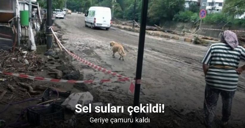 Giresun’da sel suları çekildi, geriye çamuru kaldı