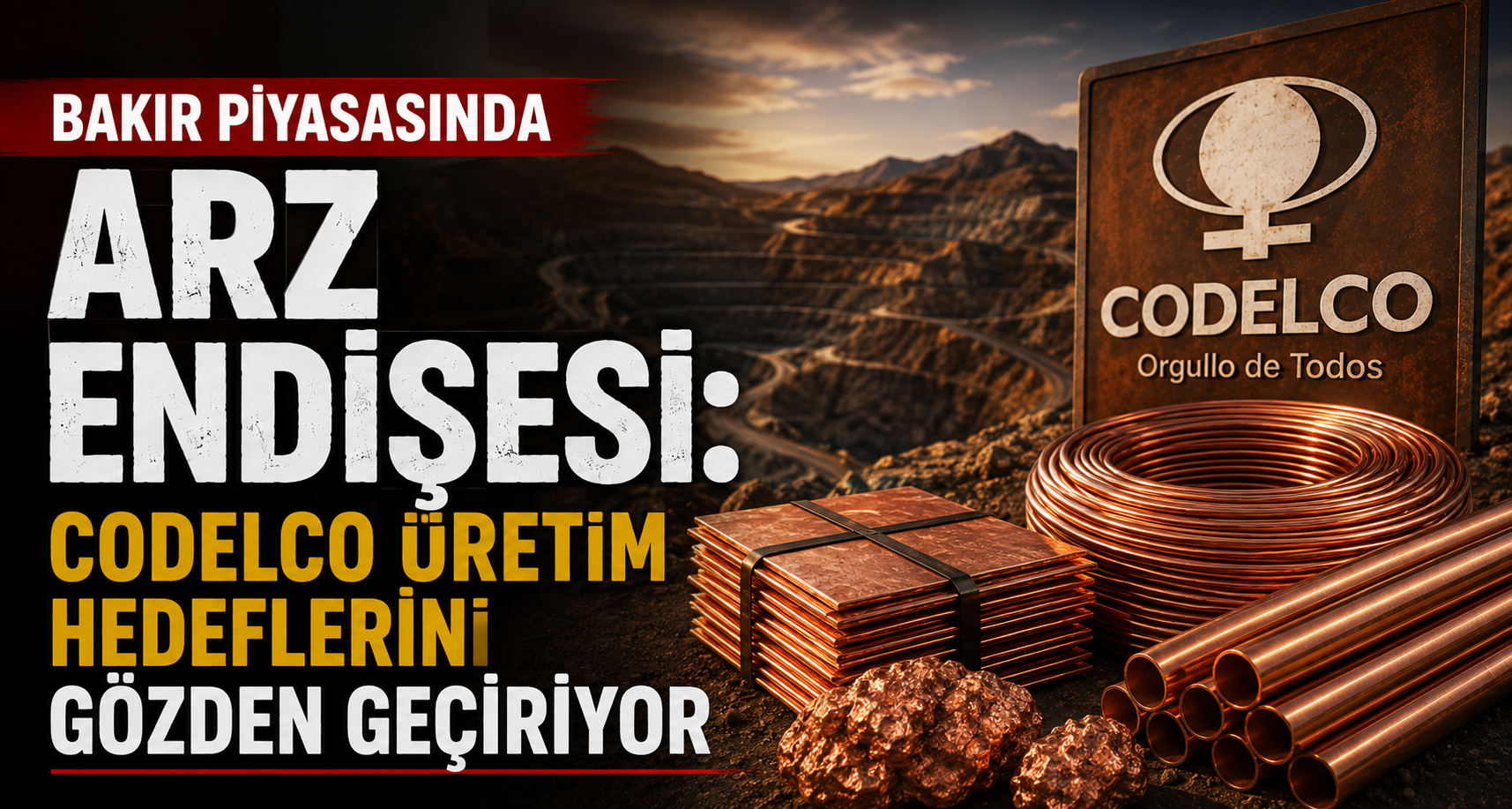 Bakır piyasasında arz endişesi: Codelco üretim hedeflerini gözden geçiriyor