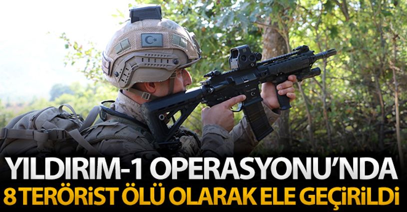 Yıldırım-1 Operasyonu'nda toplam 8 terörist ölü olarak ele geçirildi