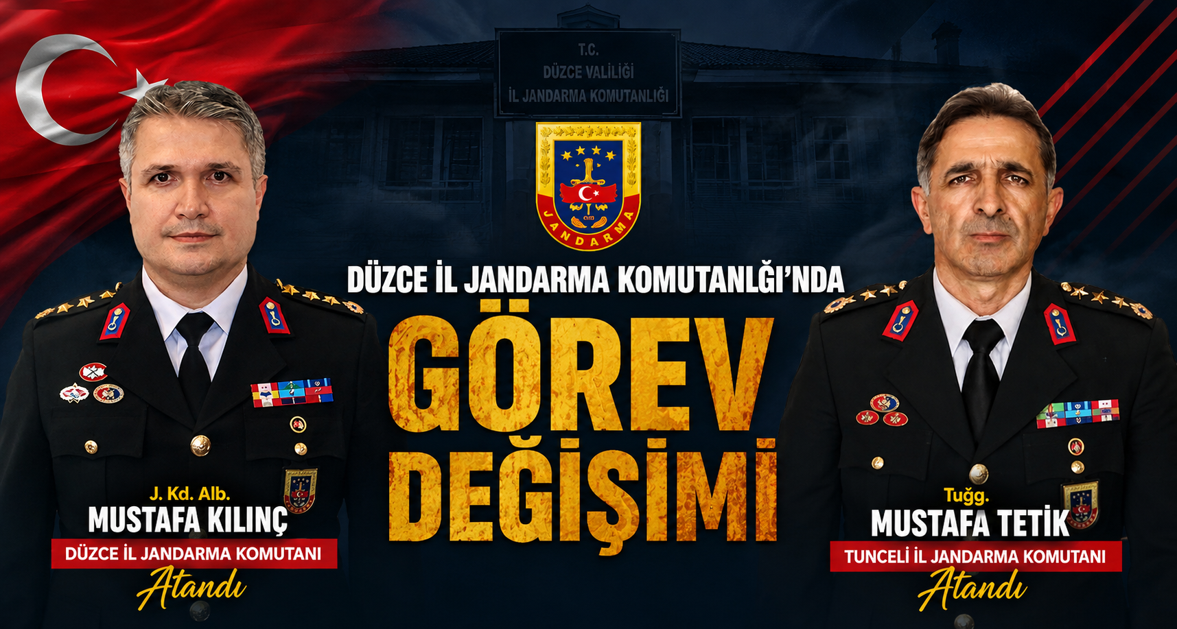 Düzce İl Jandarma komutanı değişti