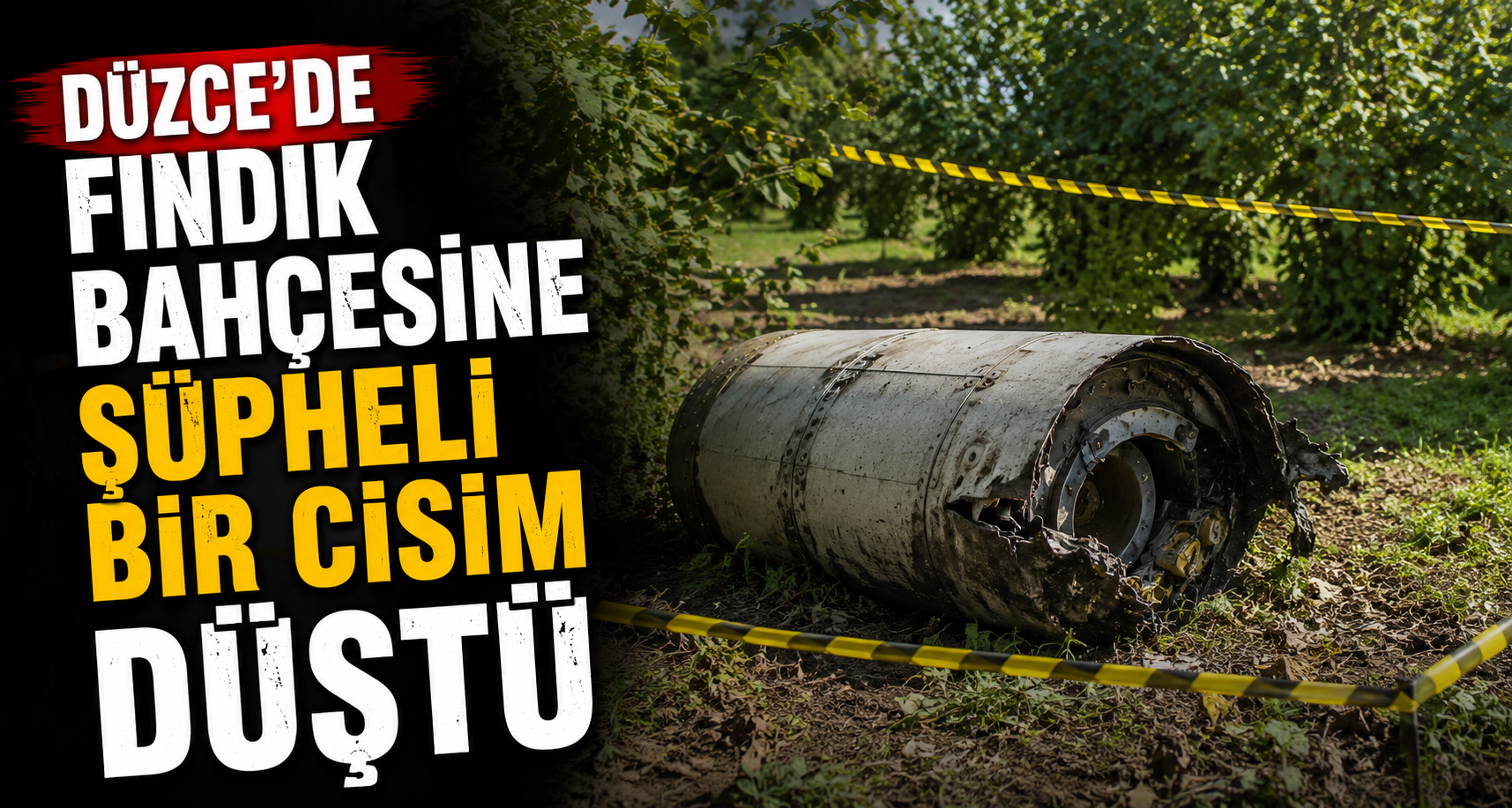 Düzce’de fındık bahçesine şüpheli bir cisim düştü