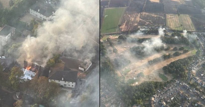 İngiltere'deki orman yangınında 19 ev tamamen yıkıldı, 18 ev hasar gördü