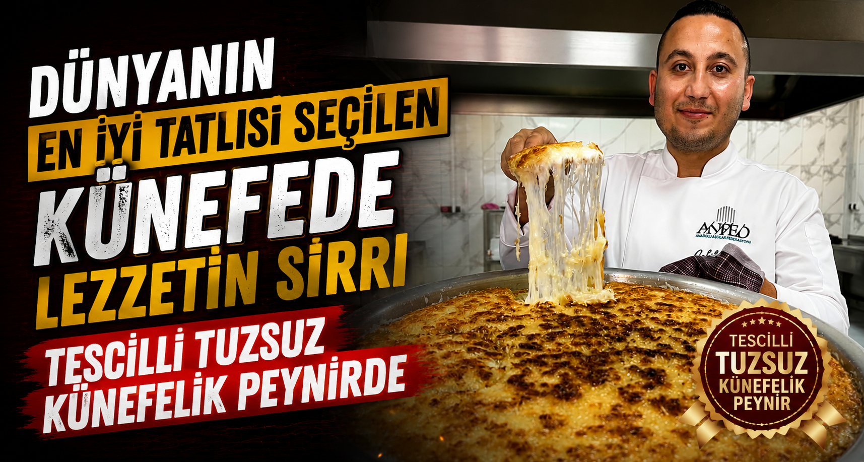 Dünyanın en iyi tatlısı seçilen künefede lezzetin sırrı tescilli tuzsuz künefelik peynirde