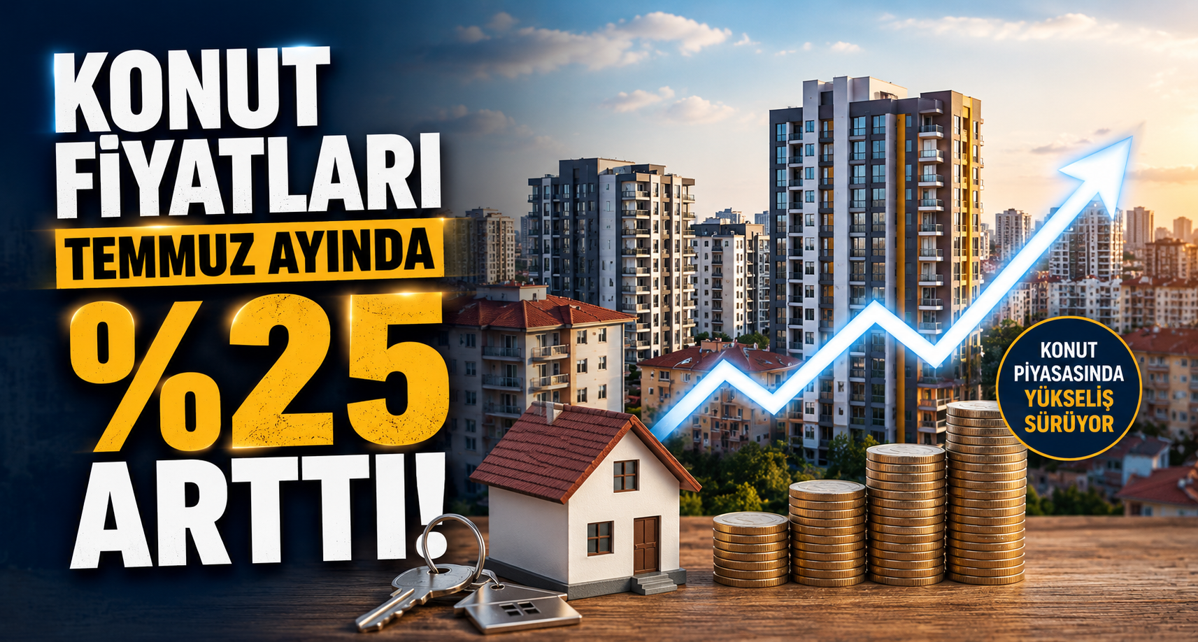 Konut fiyatları Temmuz ayında yüzde 25 arttı