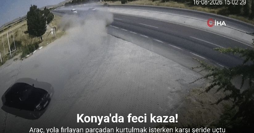 Yola fırlayan parçadan kurtulmak isterken karşı şeride uçarak 2 otomobille çarpıştı: 2 ölü