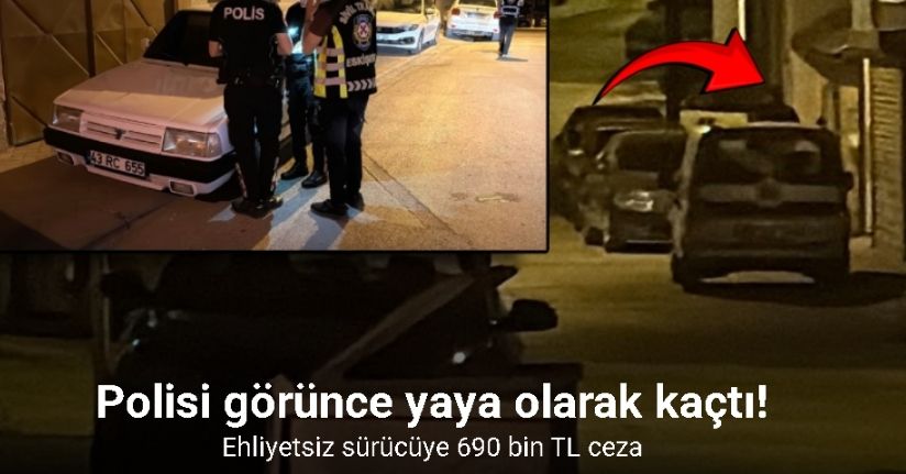 Drift sonrası polisten yaya kaçan ehliyetsiz sürücüye 690 bin TL ceza kesildi