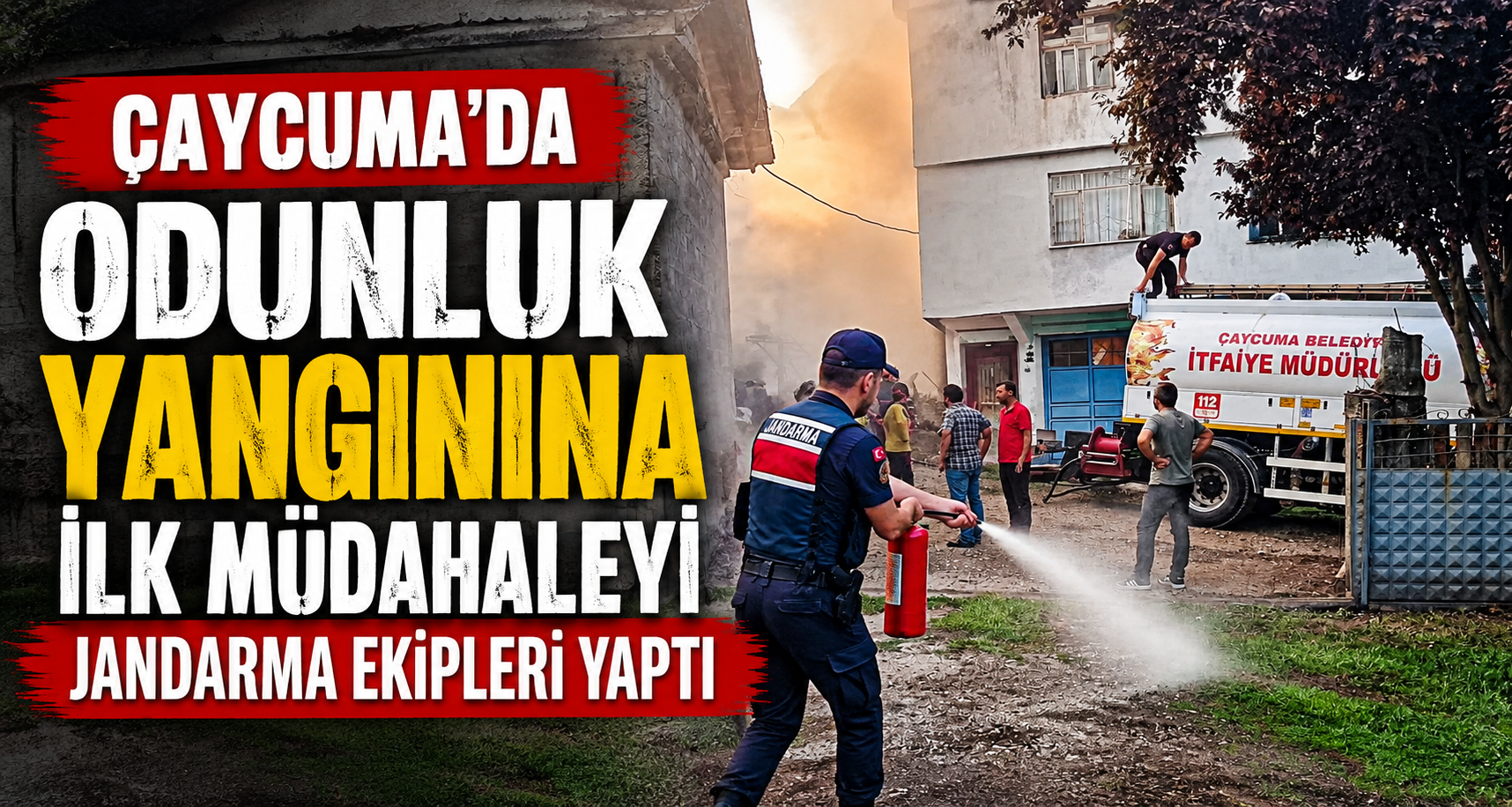 Çaycuma’da odunluk yangınına ilk müdahaleyi jandarma ekipleri yaptı