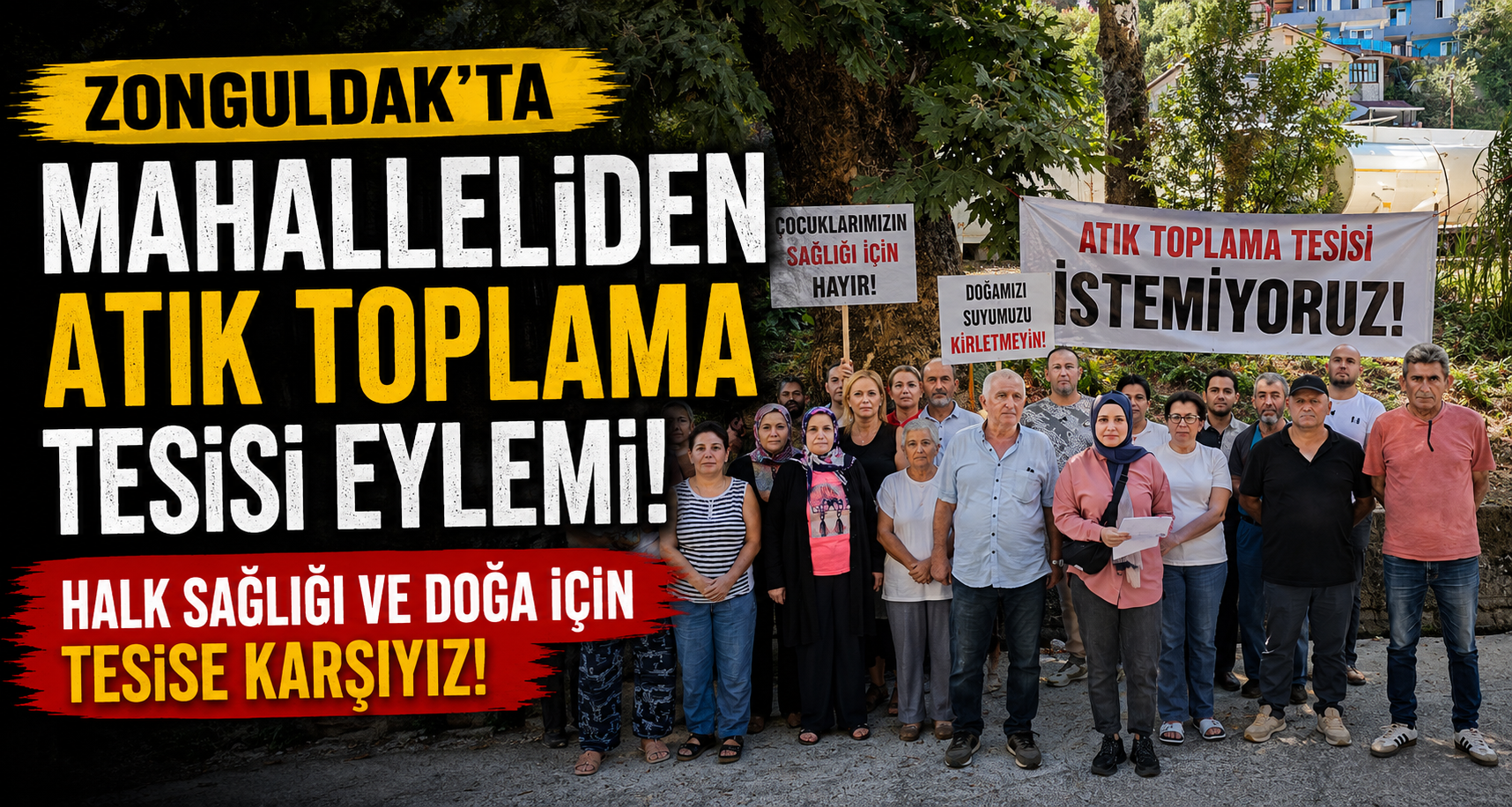 Zonguldak'ta mahalleliden atık toplama tesisi eylemi