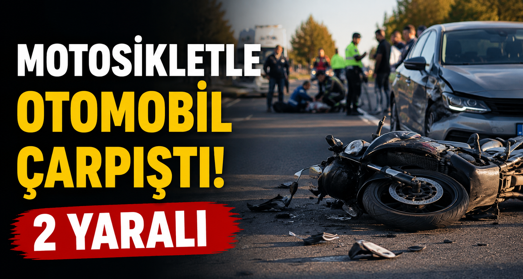 Motosikletle otomobil çarpıştı: 2 yaralı