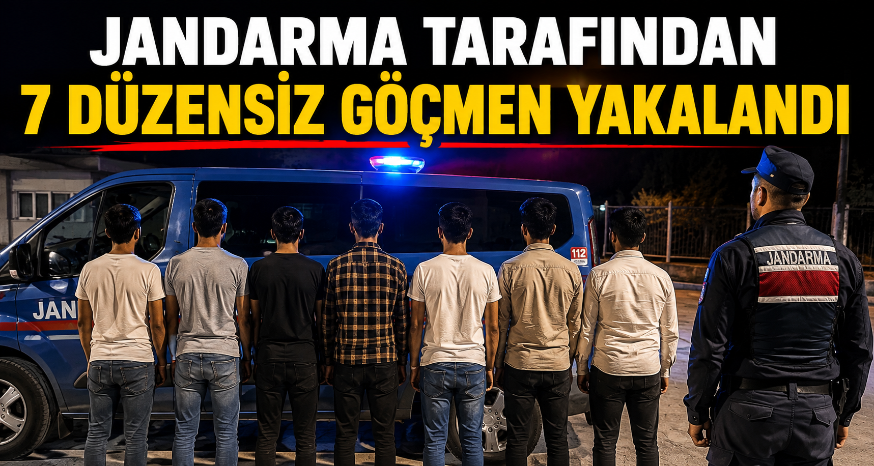 Jandarma tarafından 7 düzensiz göçmen yakalandı