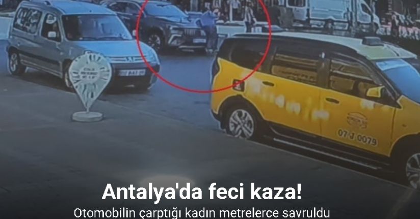 Otomobilin çarptığı kadın metrelerce savruldu