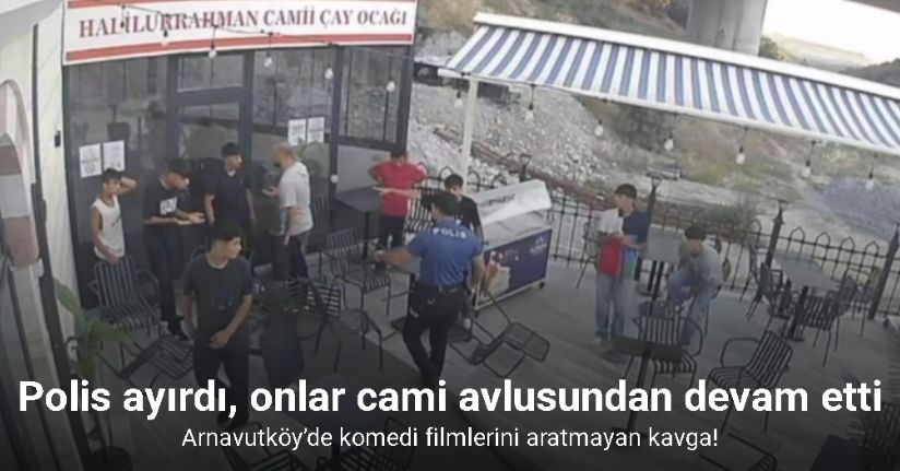 Arnavutköy’de komedi filmlerini aratmayan kavga: Polis ayırdı, onlar cami avlusundan devam etti