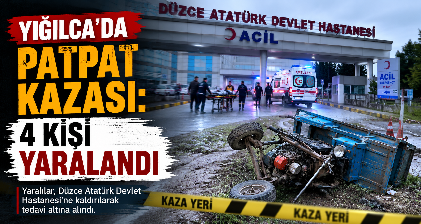 Yığılca’da patpat kazasında 4 kişi yaralandı