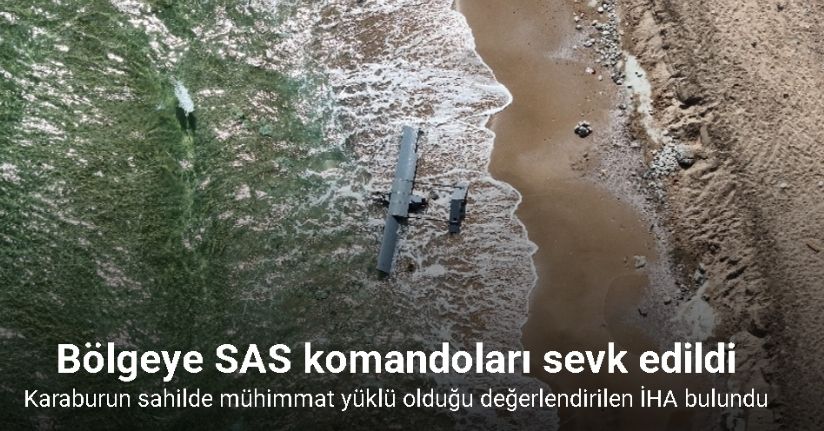 Karaburun sahilde mühimmat yüklü olduğu değerlendirilen İHA bulundu