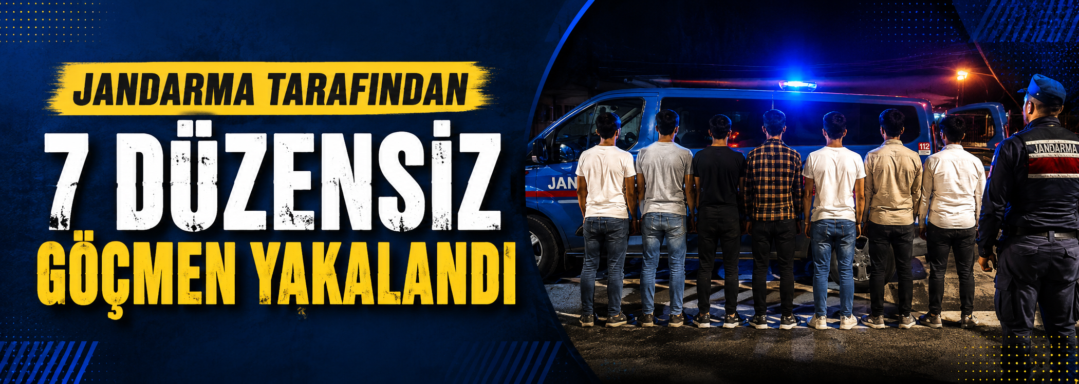 Jandarma tarafından 7 düzensiz göçmen yakalandı